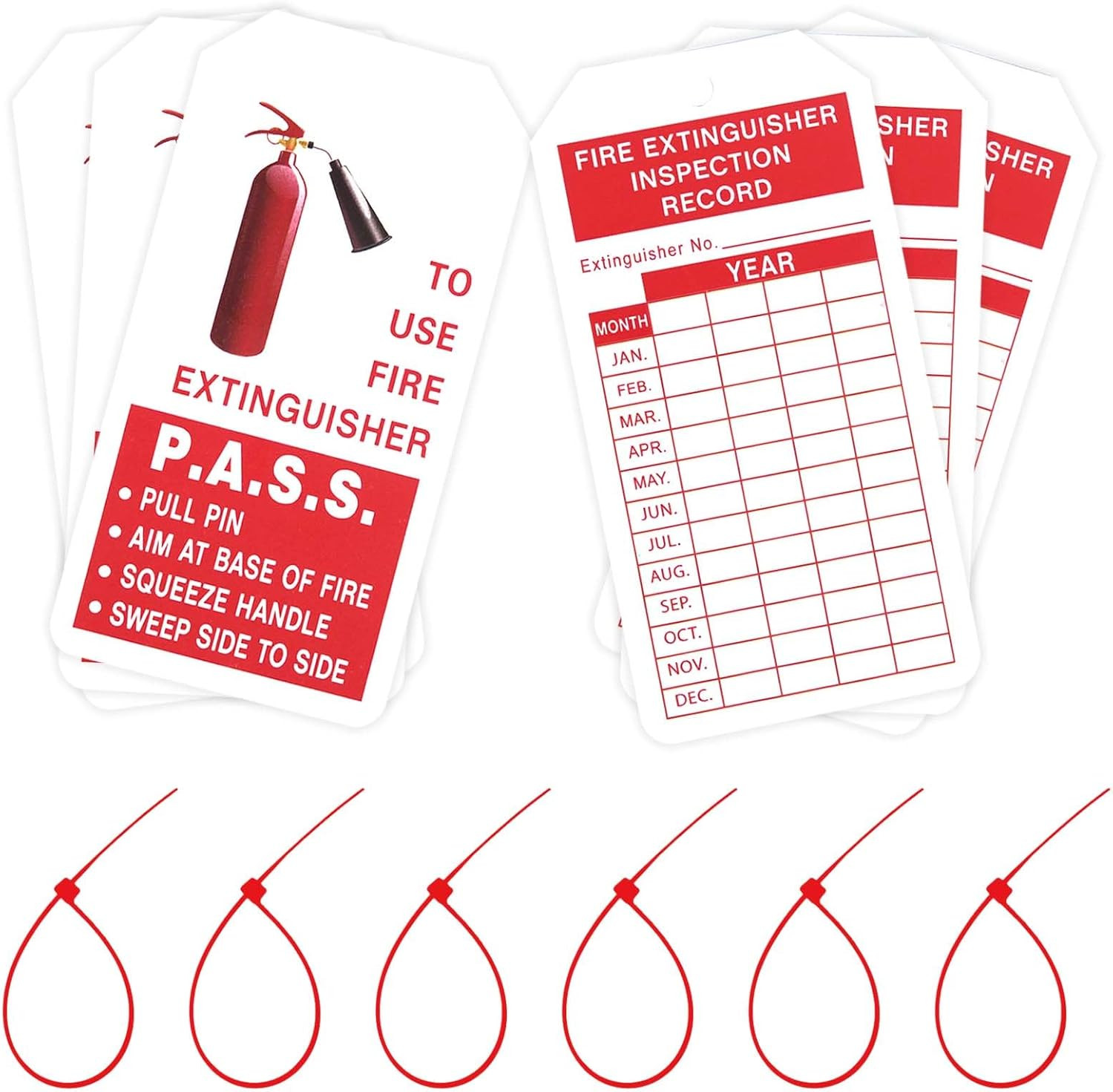Fire Extinguisher Tags Monthly Safety Inspection Record Labels 50 PCS