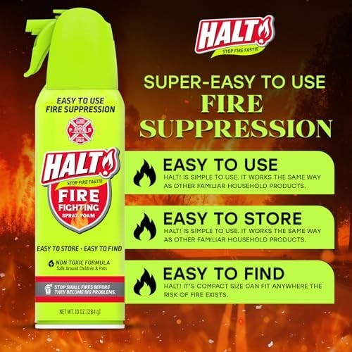 10oz Non-Toxic Fire Safety Spray – PFAS-Free Handheld Suppressor, Portable 2pk f