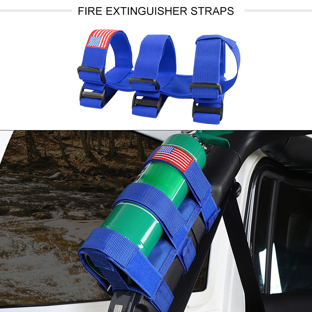Blue Roll Bar Fire Extinguisher Holder Bracket Fit for ALL Car Universal Parts