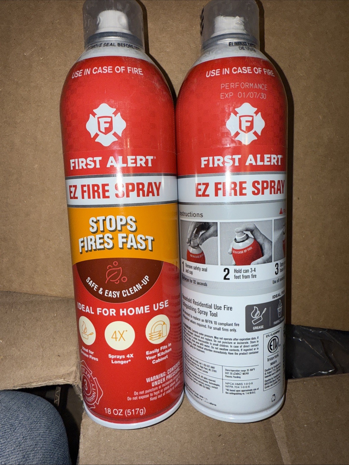 🔥🆕🔥First Alert EZ Fire Spray, Extinguishing Aerosol Spray, Pack of 2