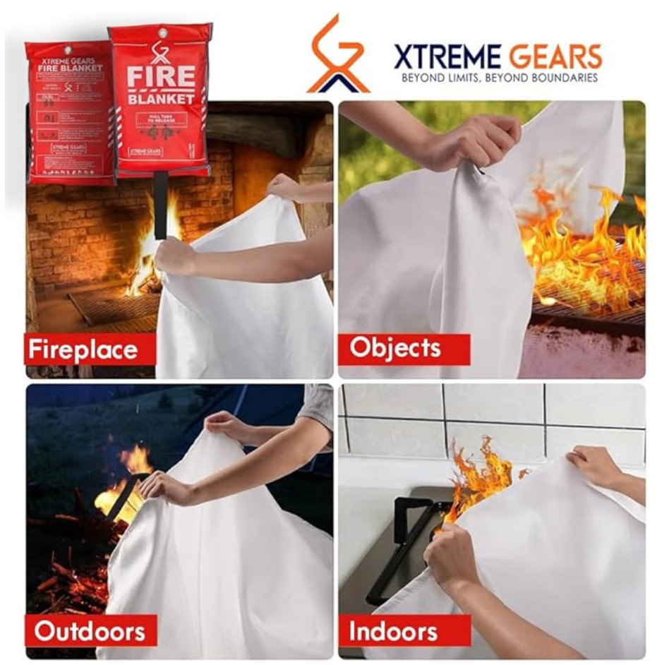Xtreme Gears Fire Blanket for Home fire Safety and Kitchen – 2 Pack – Fire Blank