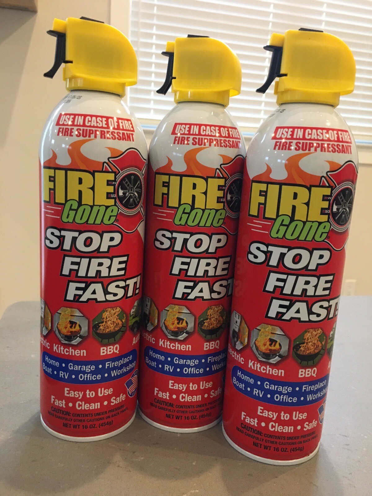 3-Pack Max Pro Fire Gone Suppressant/Extinguisher 16 oz. ea EXPIRES: 07/26/2025