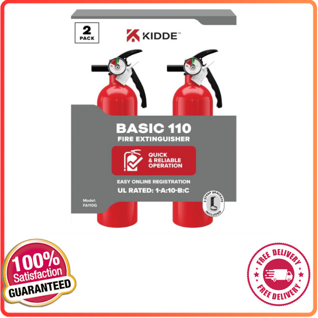 Multi Purpose Fire Extinguisher for Home,Office, Dorm,Residential, 1A10BC,2 Pack