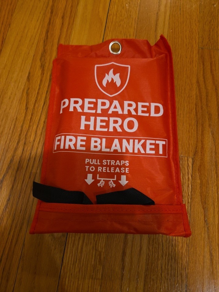 Prepared Hero Fire Blanket 39″×39″ — Fiberglass Home Emergency Safety Blanket