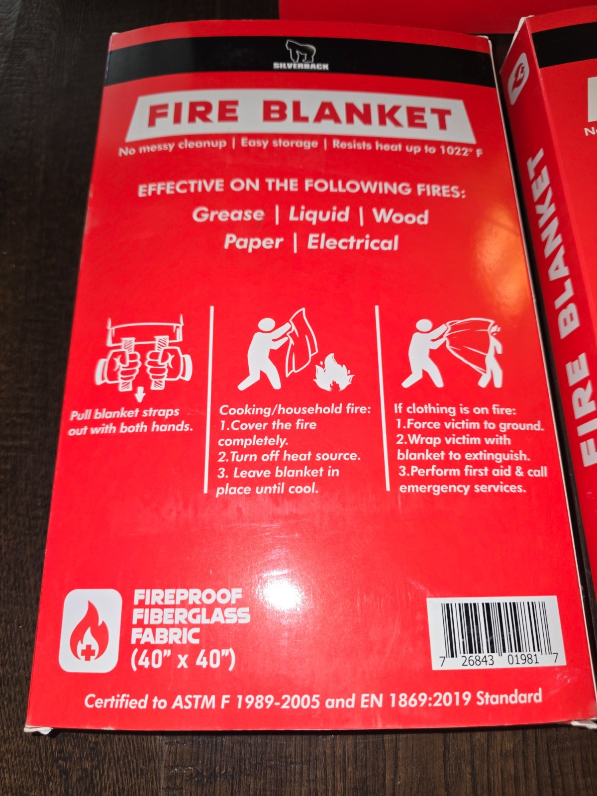 Lot of 3 Silverback 40″ X 40″ Fireproof Fiberglass Fire Blanket New