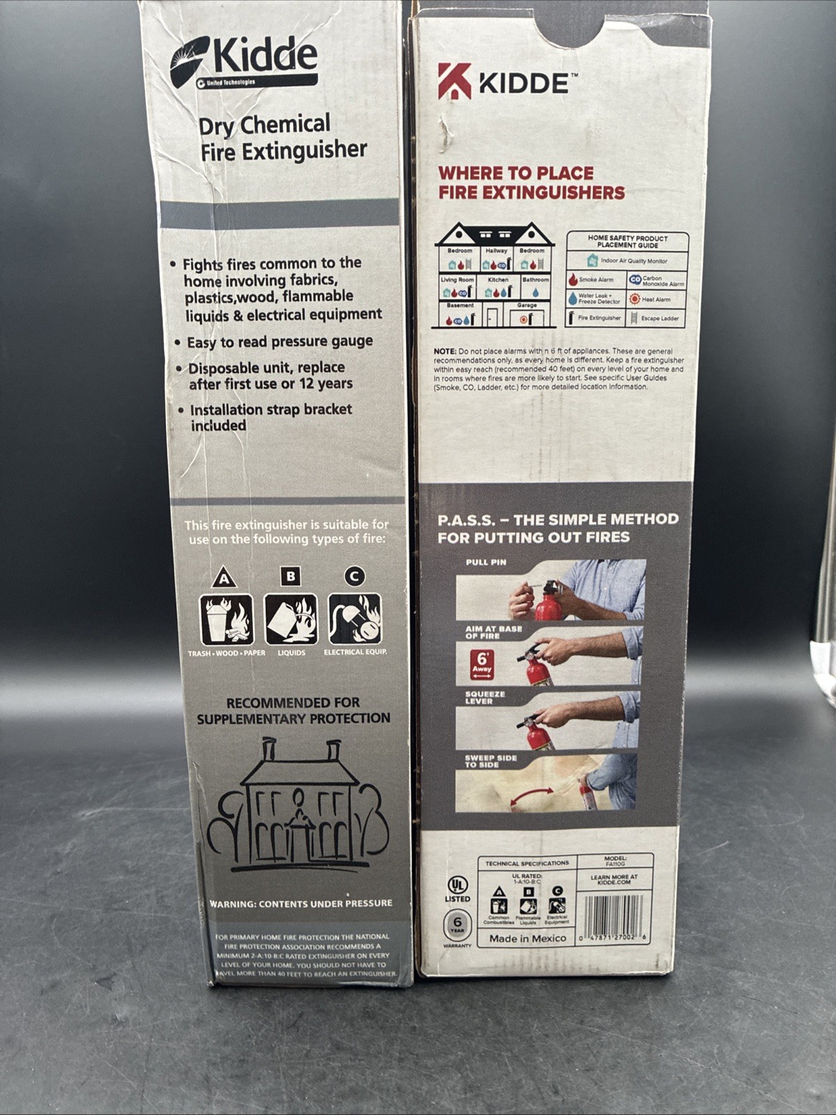 Kidde FA110G Multi Purpose Fire Extinguisher 2 PACK NEW