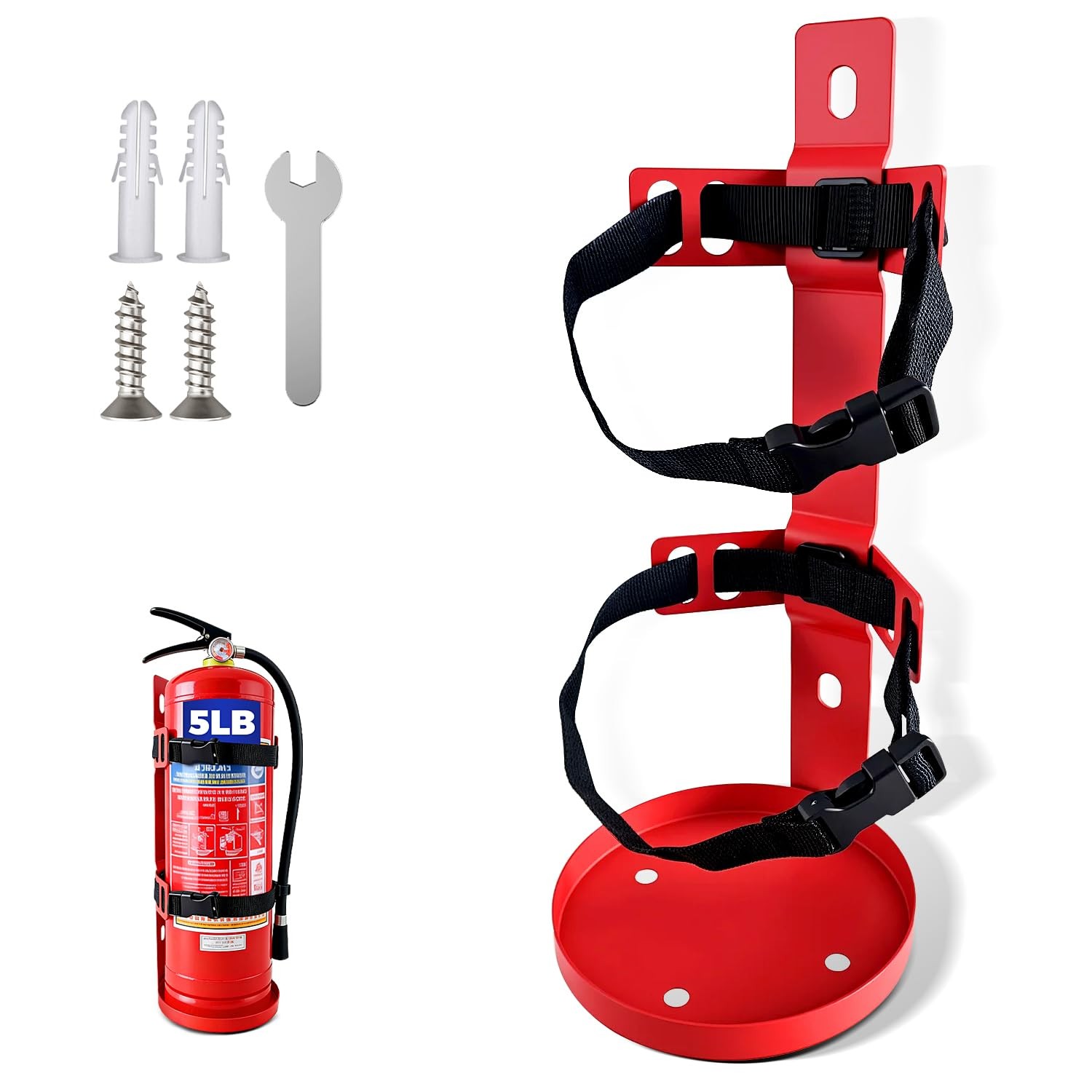 1 PCS Heavy Duty Quick Release Metal Fire Extinguisher Wall Mount Fits 5 LB