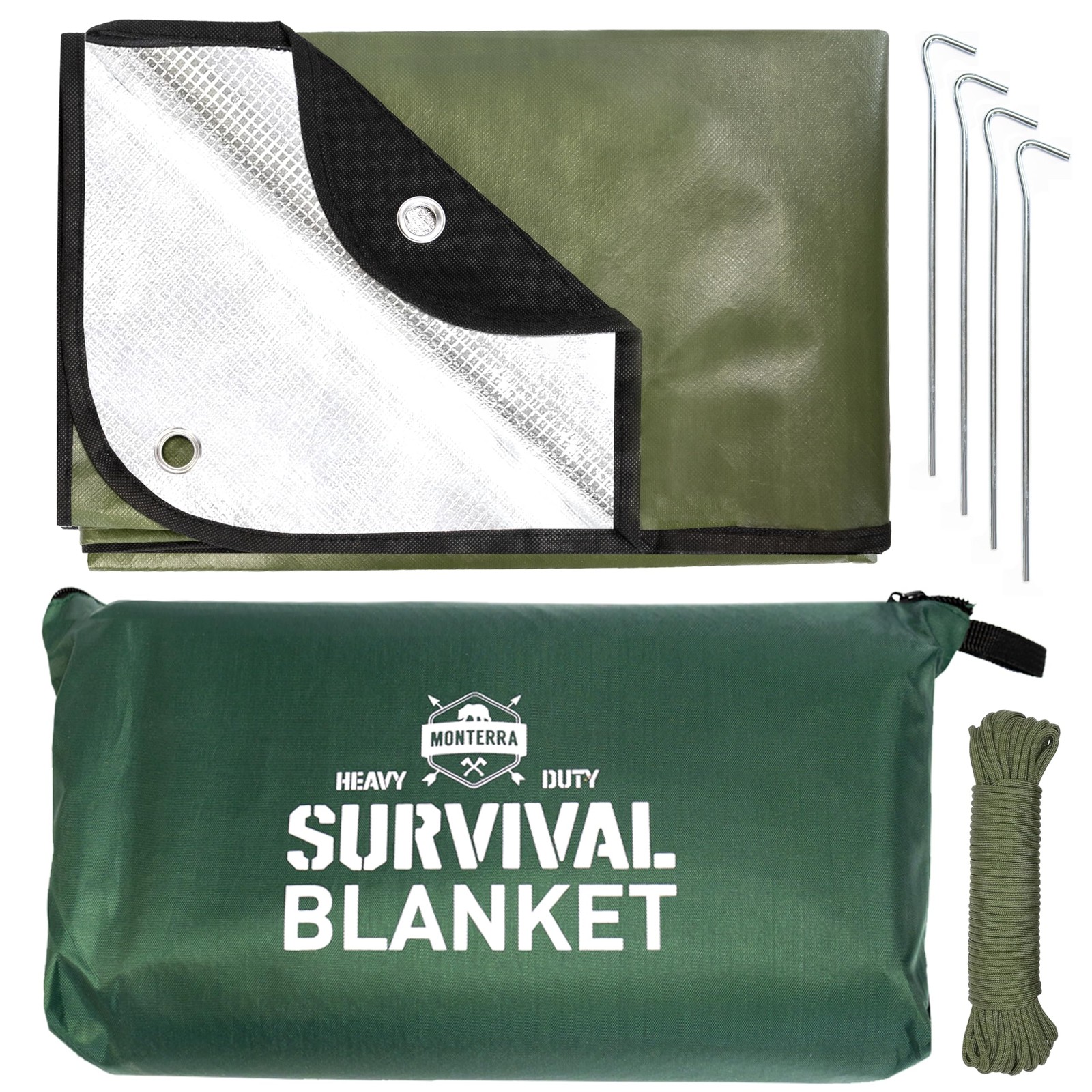 Insulated Tarp, Emergency Survival Blanket, 60” X 84”, Heavy Duty Waterproof Gro