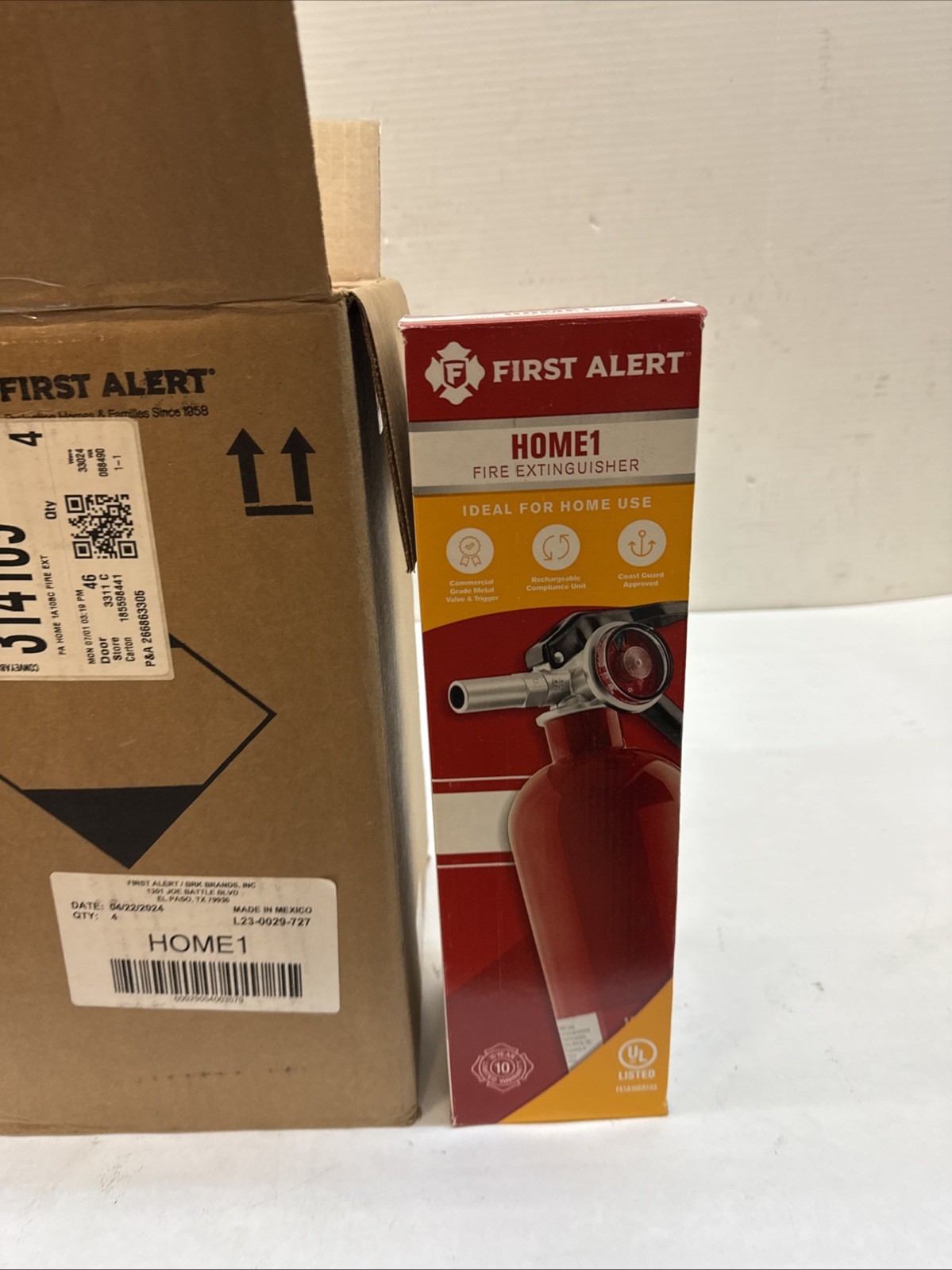 First Alert Red 1-A:10-B:C Rechargeable Home Fire Extinguisher 2.5lbs. (4-pack)