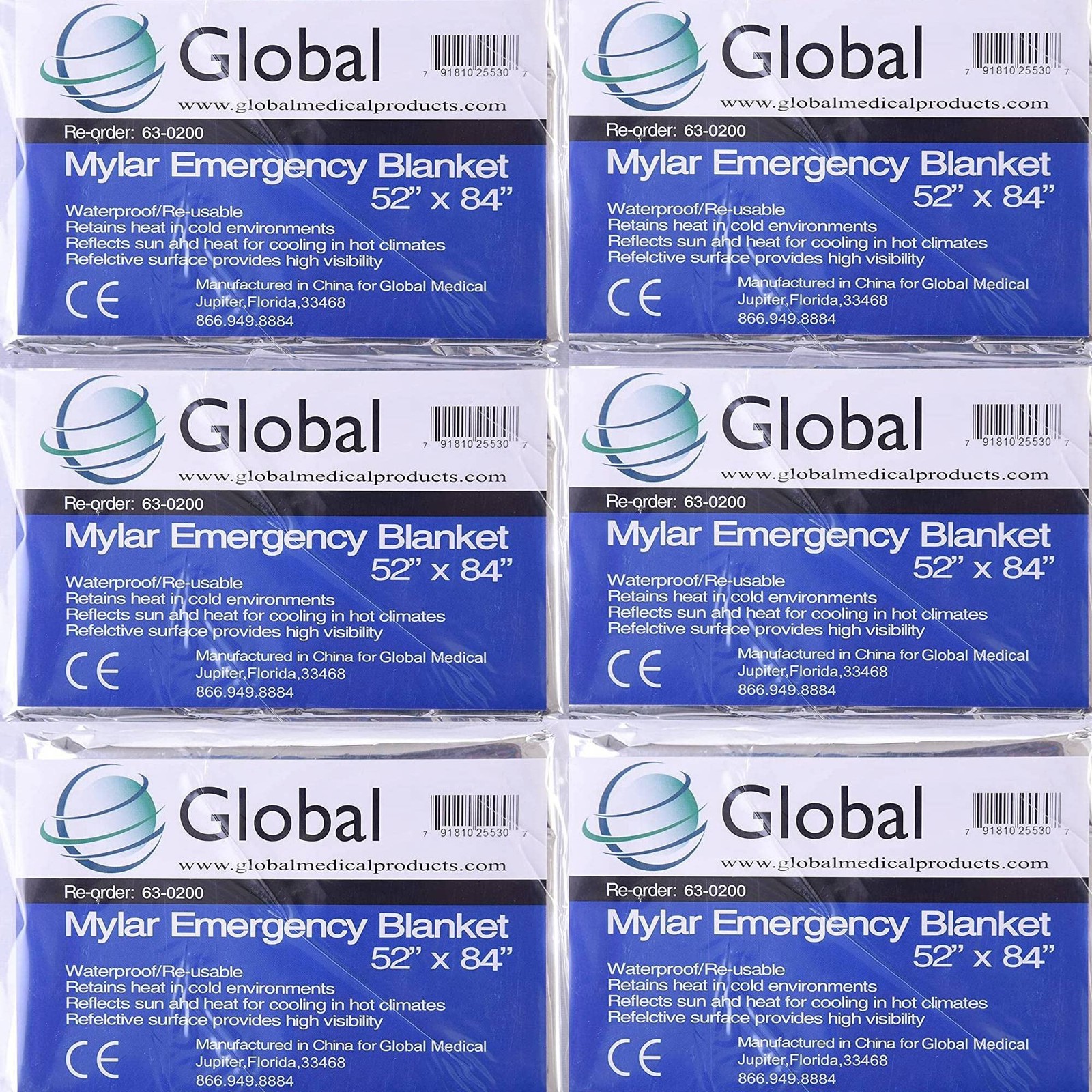 Emergency Mylar Thermal Blankets – Pack of 6 | Survival Space Fire Blankets f…