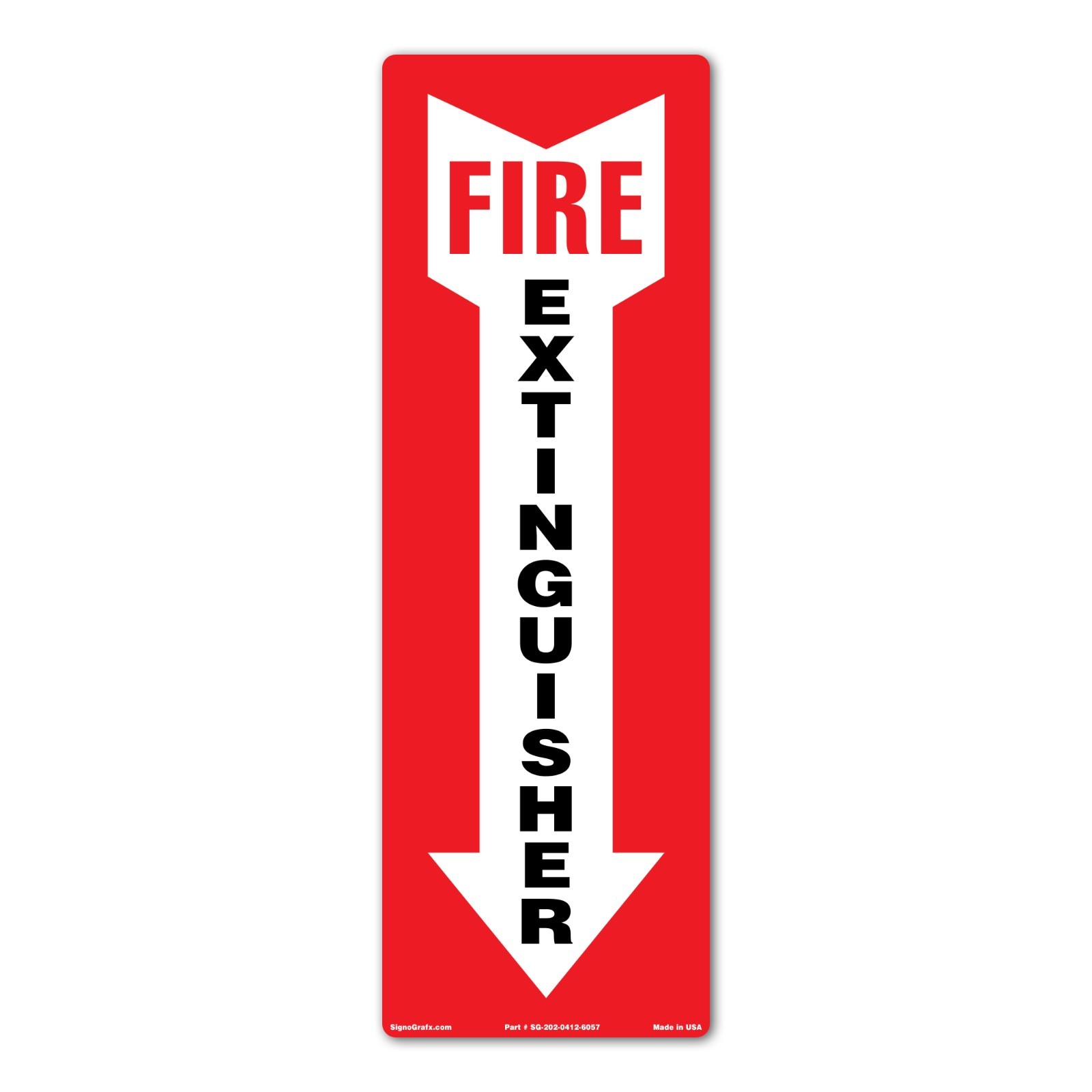 SIGNOGRAFX Fire Extinguisher Sticker Sign,5 Pack 4×12 In Fire Extinguisher Sign