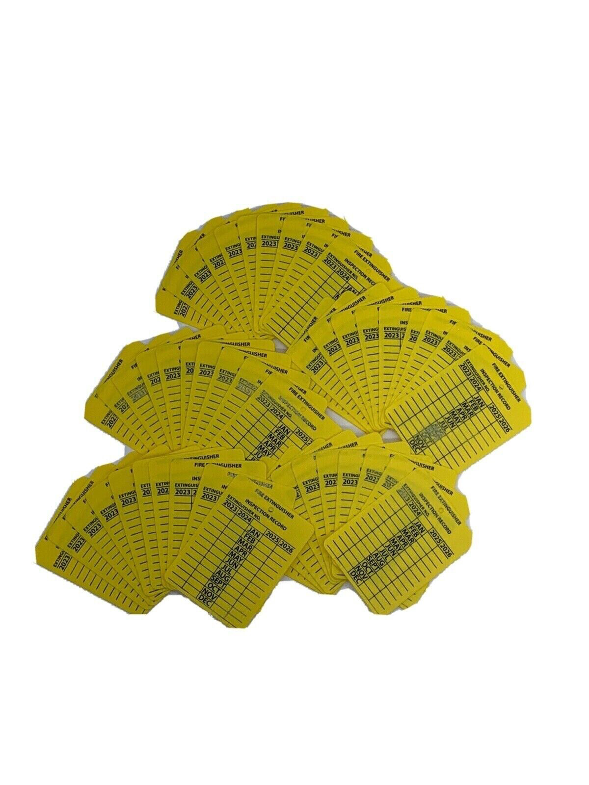 50-4 1/4″ x 2 1/2″ MONTHLY INSPECTION TAGS Fire Extinguisher INDOOR/OUTDOOR USE