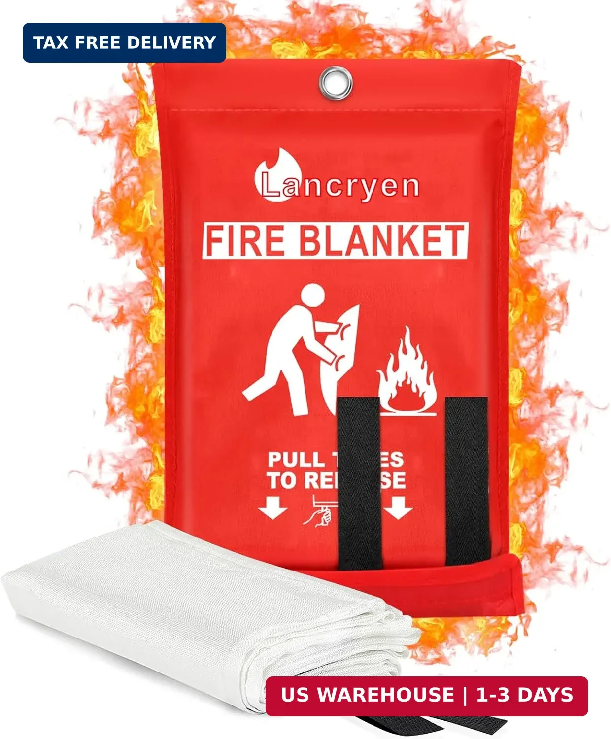 Lancryen Emergency Fire Blanket, Fire Extinguisher Blanket, Fire Suppression Fab