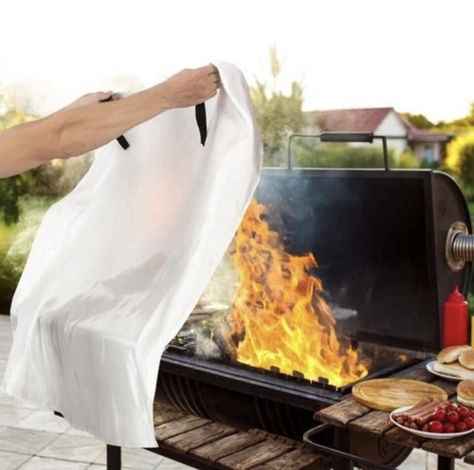 RAPID-OFF Fire Blanket 2 Pack Fiberglass Kitchen Garage Car Safety 40”x40”