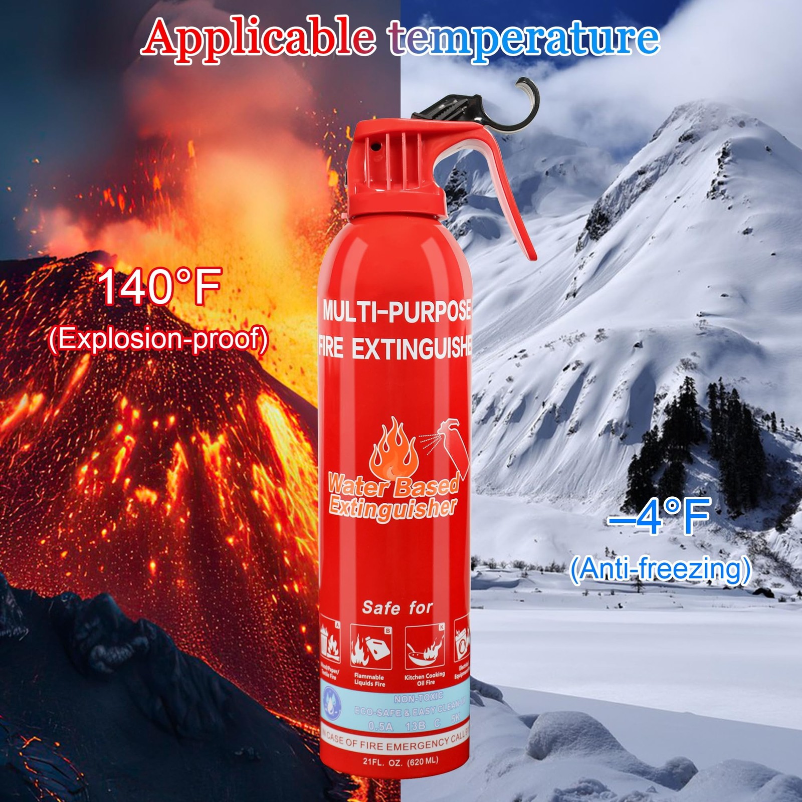 Fire Extinguishers for Home with Mount, 1 Pack Upgraded 8-in-1 Portable Fire …