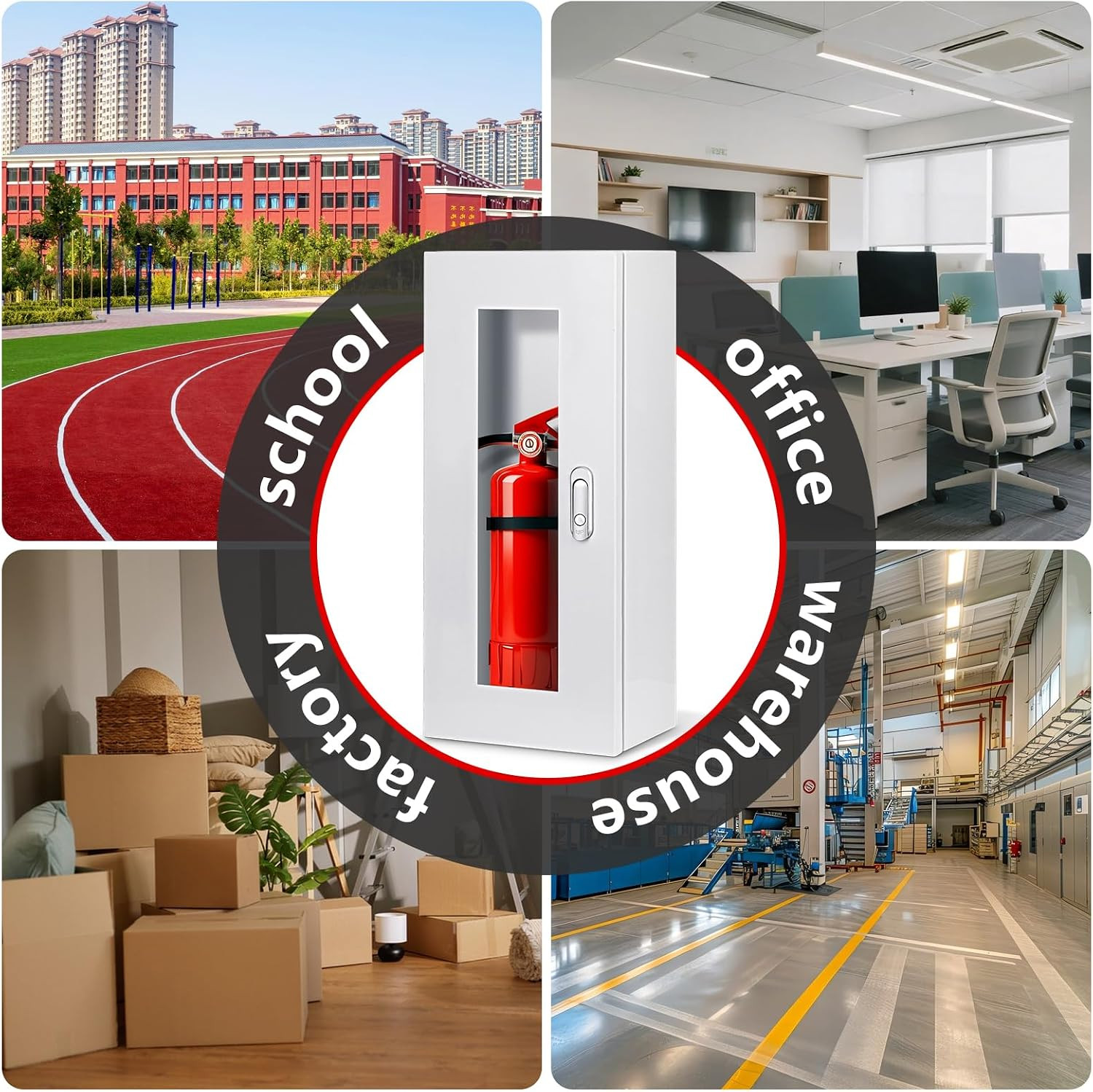 Fire Extinguisher Cabinet Wall and Surface Mount for 5-12 Pounds Extinguisher, 2
