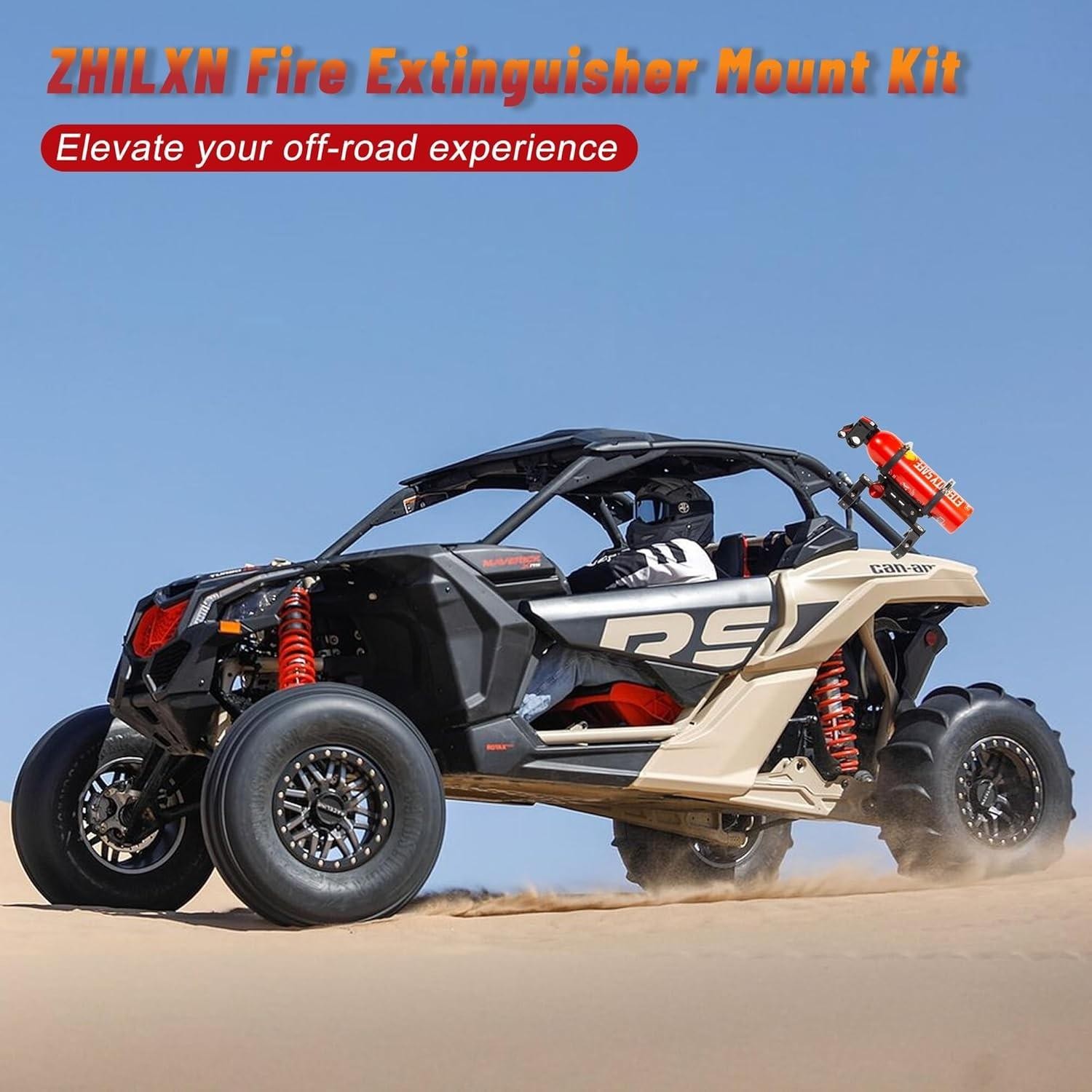 Utv Fire Extinguisher Mount Kit Quick Release Roll Bar Holder 1.75-2″