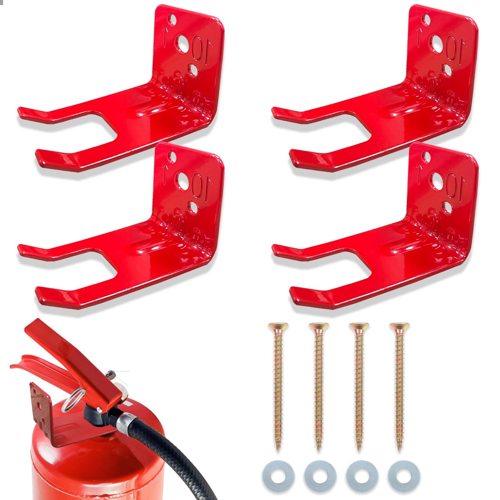 Universal Fire Extinguisher Bracket with Valve Body Slots Neck Under 1 in, Fo…