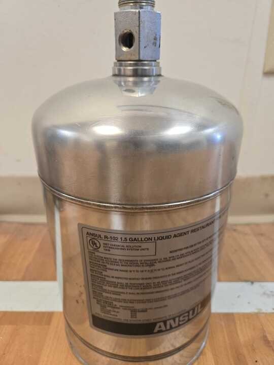 ANSUL R-102 Cylinder 429864 Stainless Steel 1.5-Gallon Fire Extinguisher Tank UL