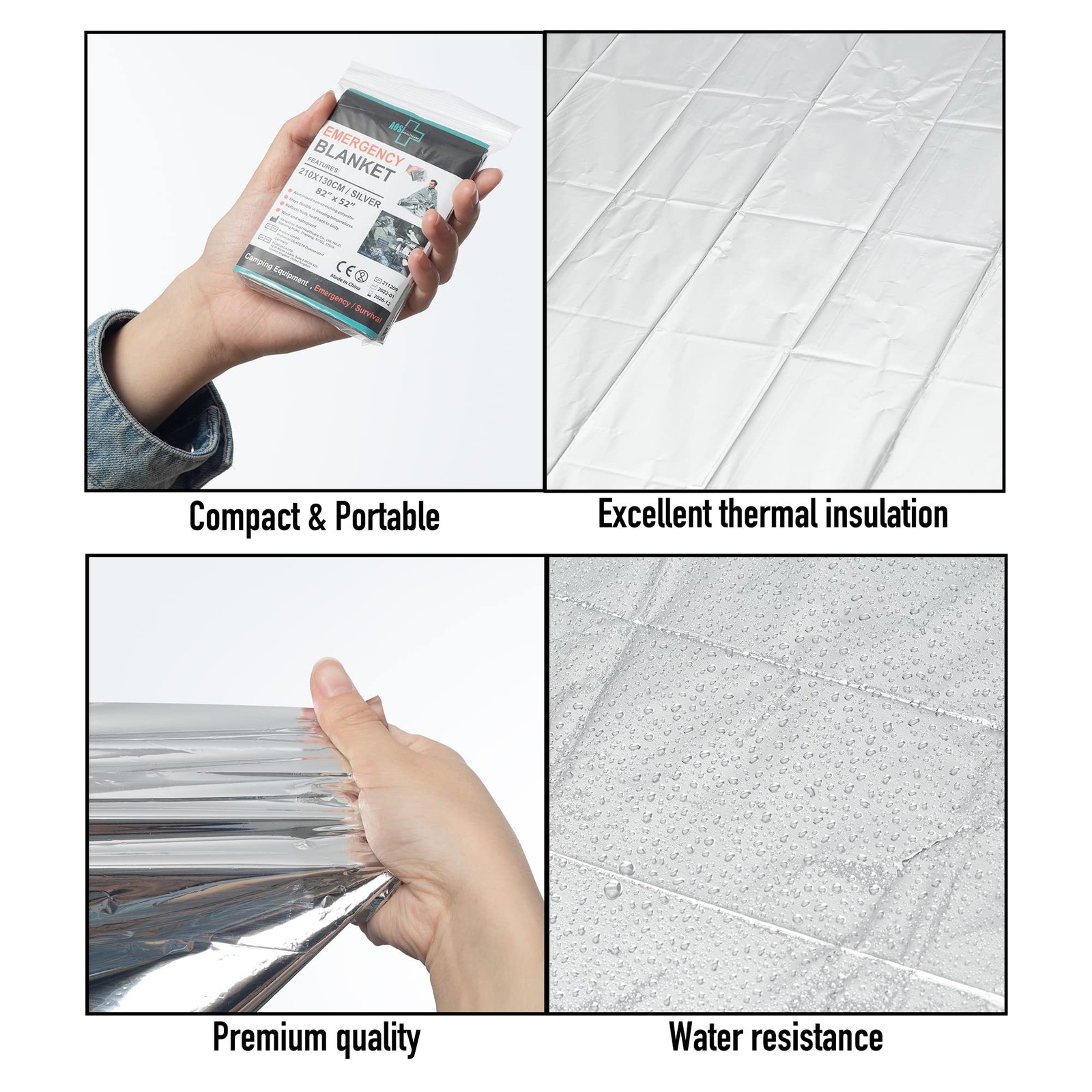Emergency Blanket (12-Pack),Emergency Silver Foil Blanket– Perfect for Outdoo…
