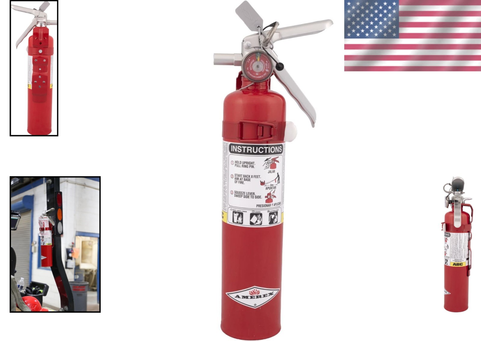 2.5 lb Multi-Purpose ABC Fire Extinguisher – Wall Bracket Included for Safety