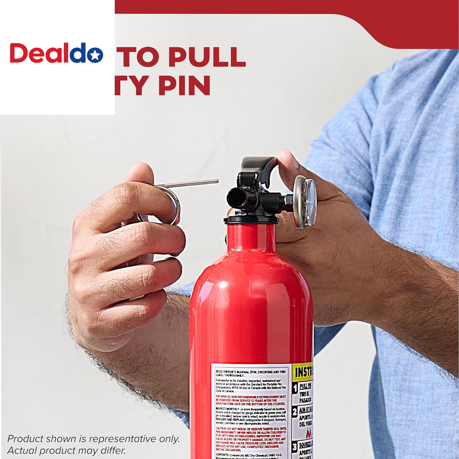 Basic Fire Extinguisher for Home, Office, Residential, Single-Use, 5BC