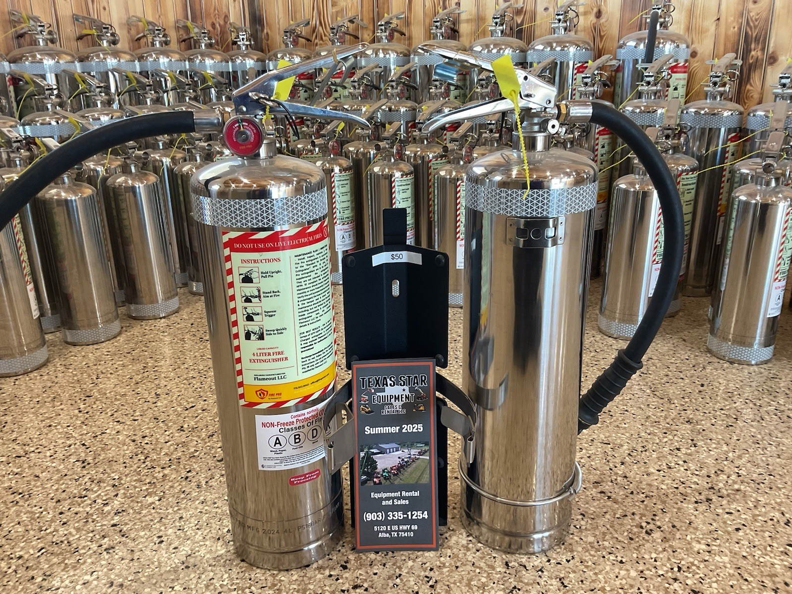 FIREPRO FIRE EXTINGUISHER Filled Stainless Steel EASILY REFILLABLE