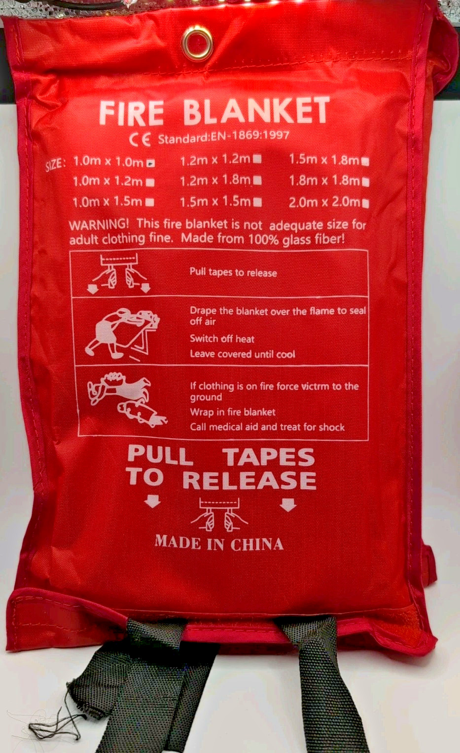 4 Pack Emergency Fire Blanket Fire Suppression 1m x 1m Fiberglass Woven 40×40″
