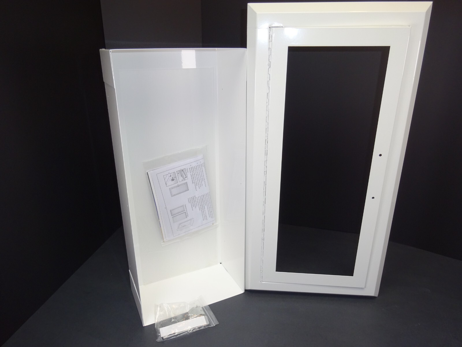 Global Industrial Fire Extinguisher Cabinet Semi-Recessed Fits 10 Lbs.