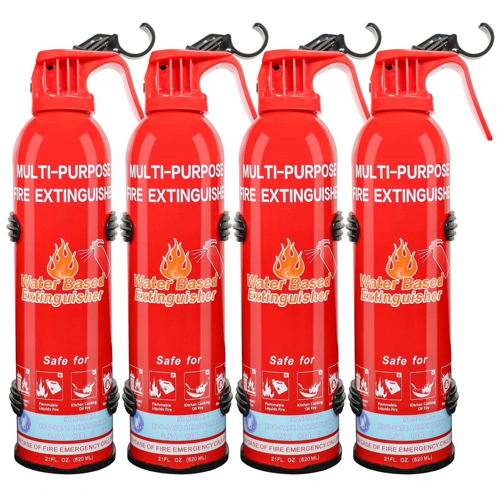 Fire Extinguisher for Home with Mount, 4 Pack Upgraded 8-in-1 Portable Fire E…