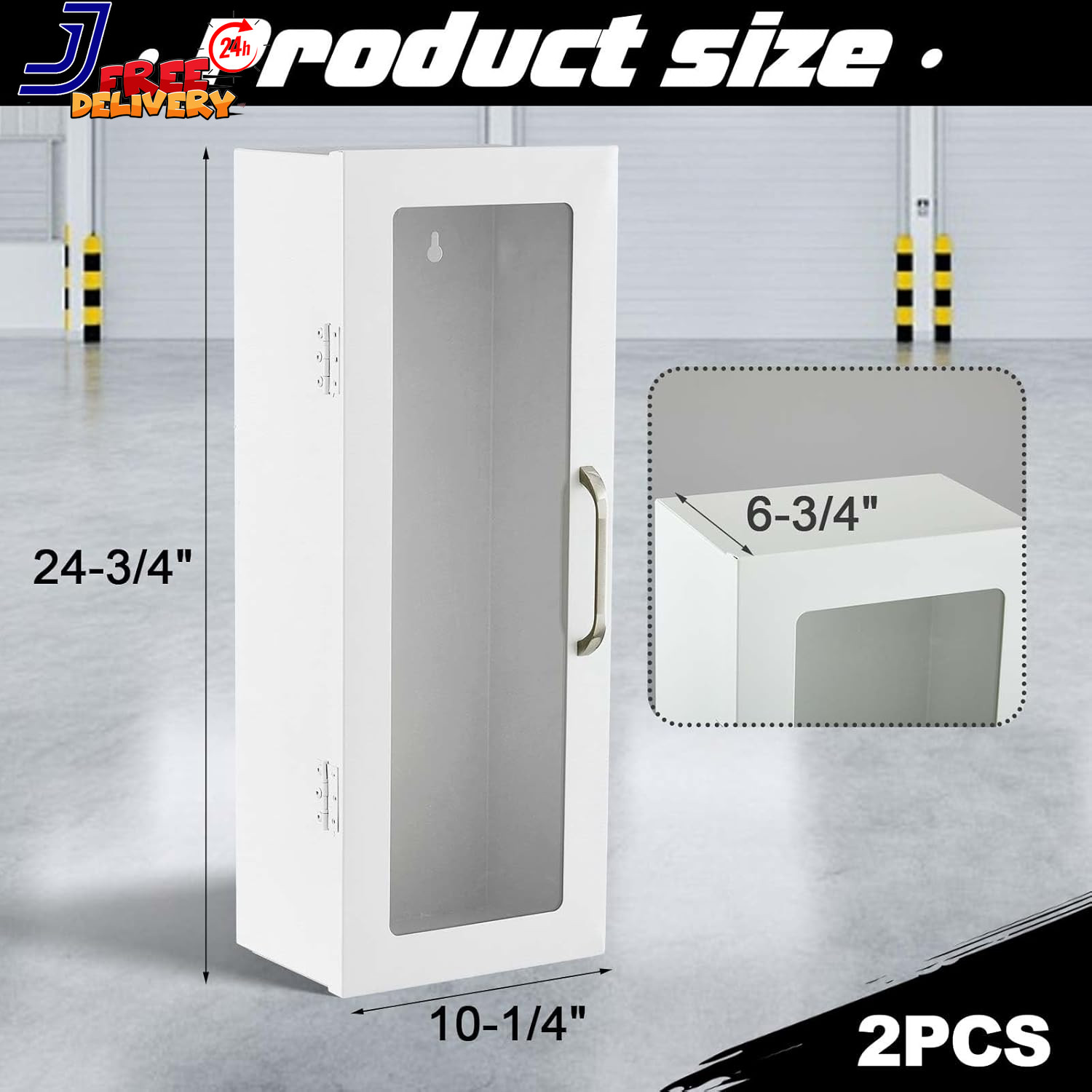 2 Pack Fire Extinguisher Cabinet Wall Mount Steel Holder for Indoor/Outdoor