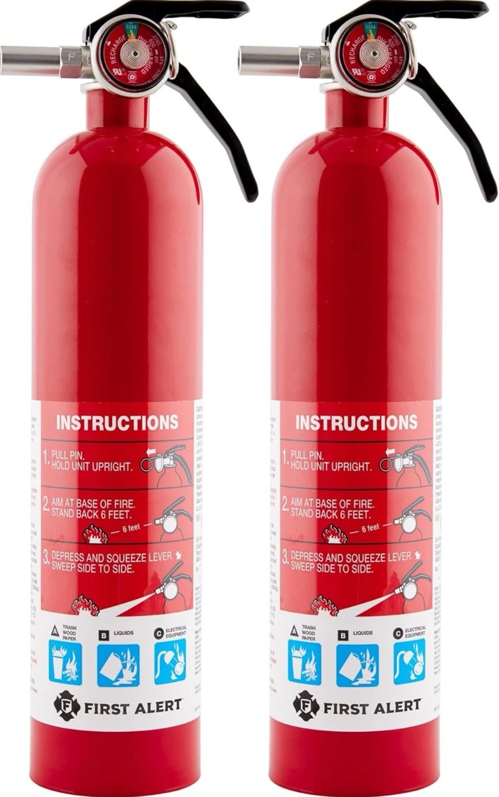 First Alert Home1-2, Standard Home Fire Extinguisher Red 2PACK