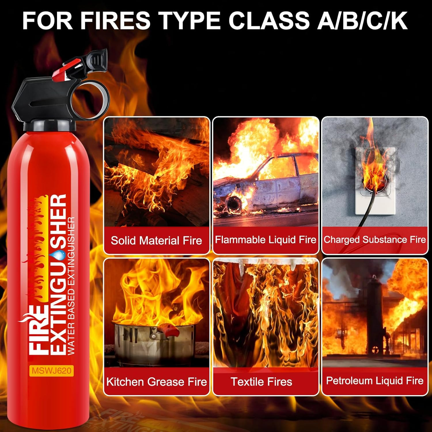 Fire Extinguishers with Mount Bracket – 3 Packs Small Portable Fire Extinguisher