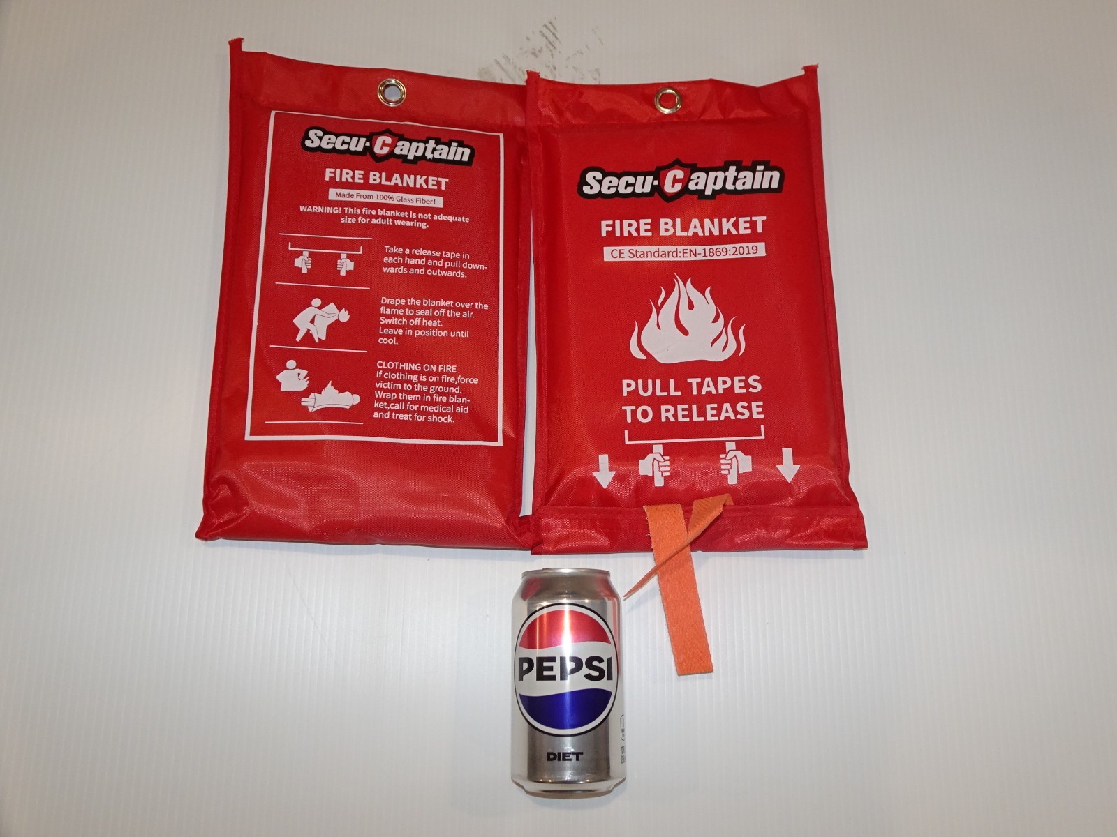 Secu-Captain Fire Blanket CE Standard :EN-1869-2019 Flame Suppression Set of (2)