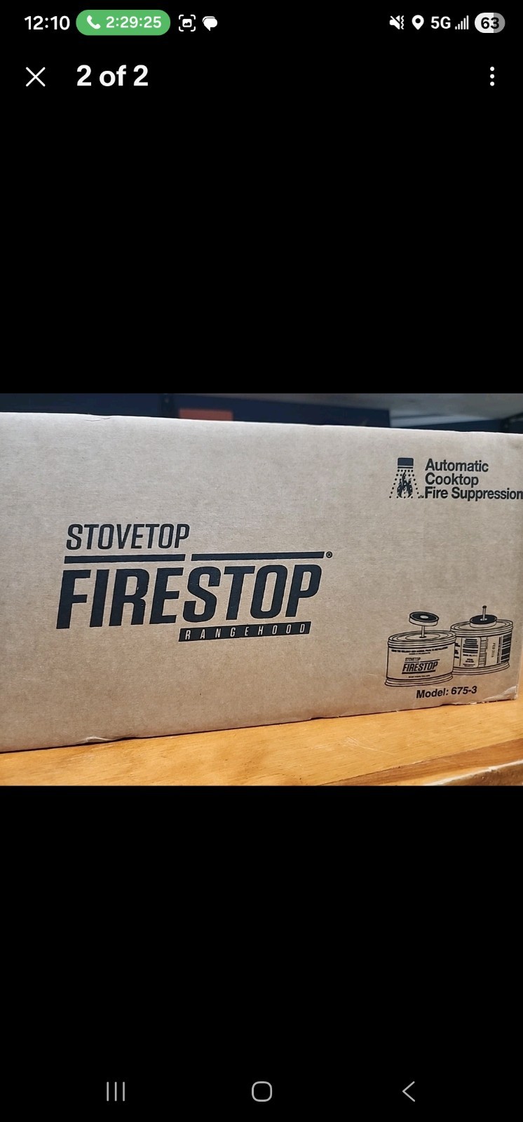 Stovetop Firestop Vent Hood Rangehood Fire Suppressors, 675-3