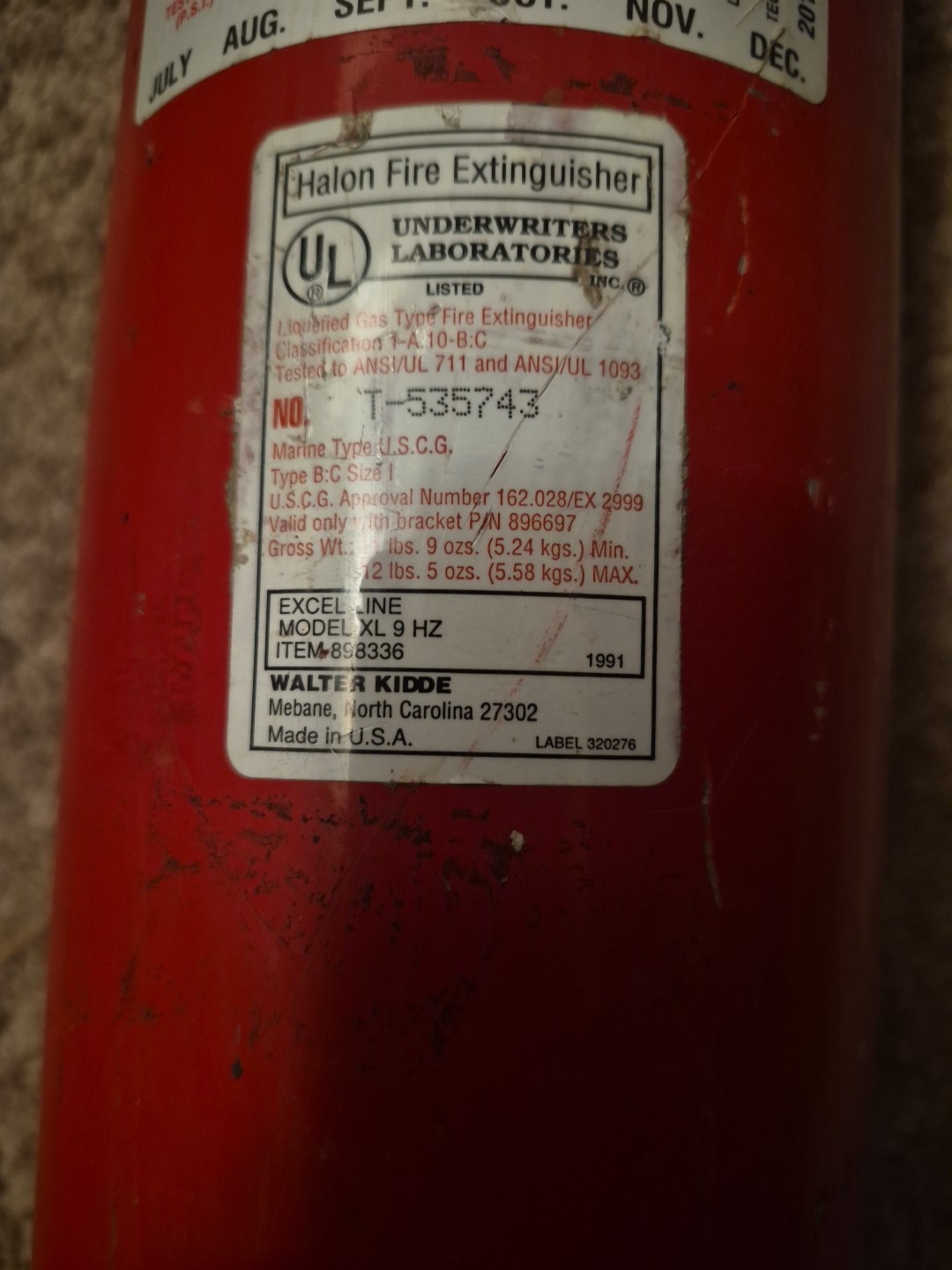 Kidde 9# Clean Agent FIRE EXTINGUISHER FULL Agent=HayLon-( ABC Rated) Ready 4u