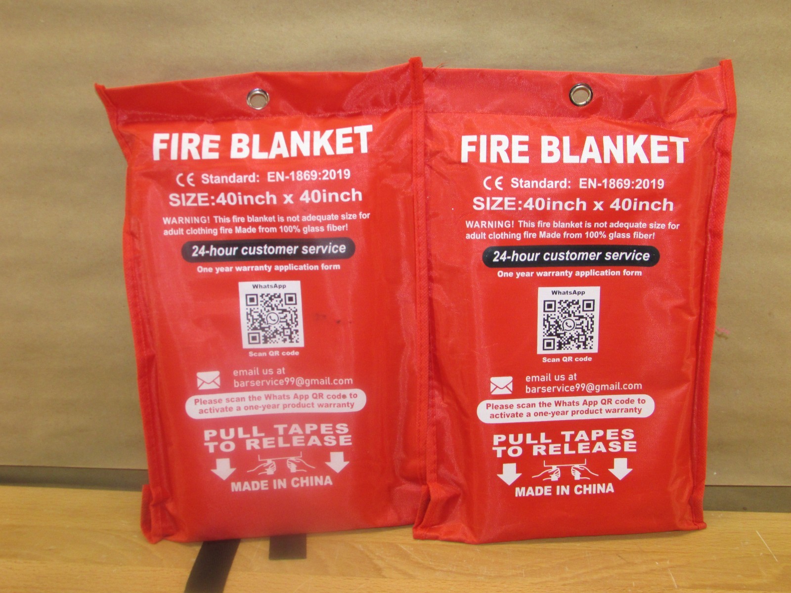 Emergency Fire Blanket 2 Pack 40” x 40” Fiberglass without gloves – FIRE MAN