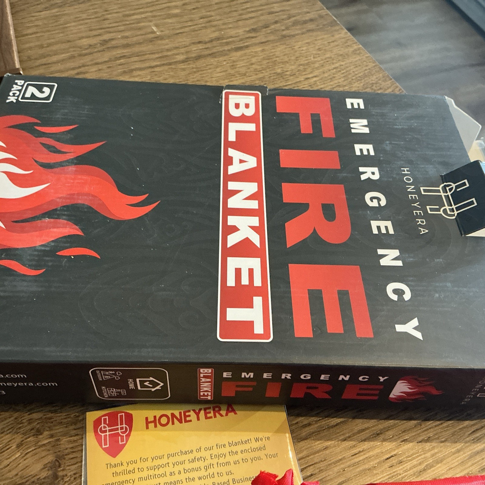 2 PACK FIRE BLANKET Honeyera Early Response Fiberglass 40″ x 40″ – NEW