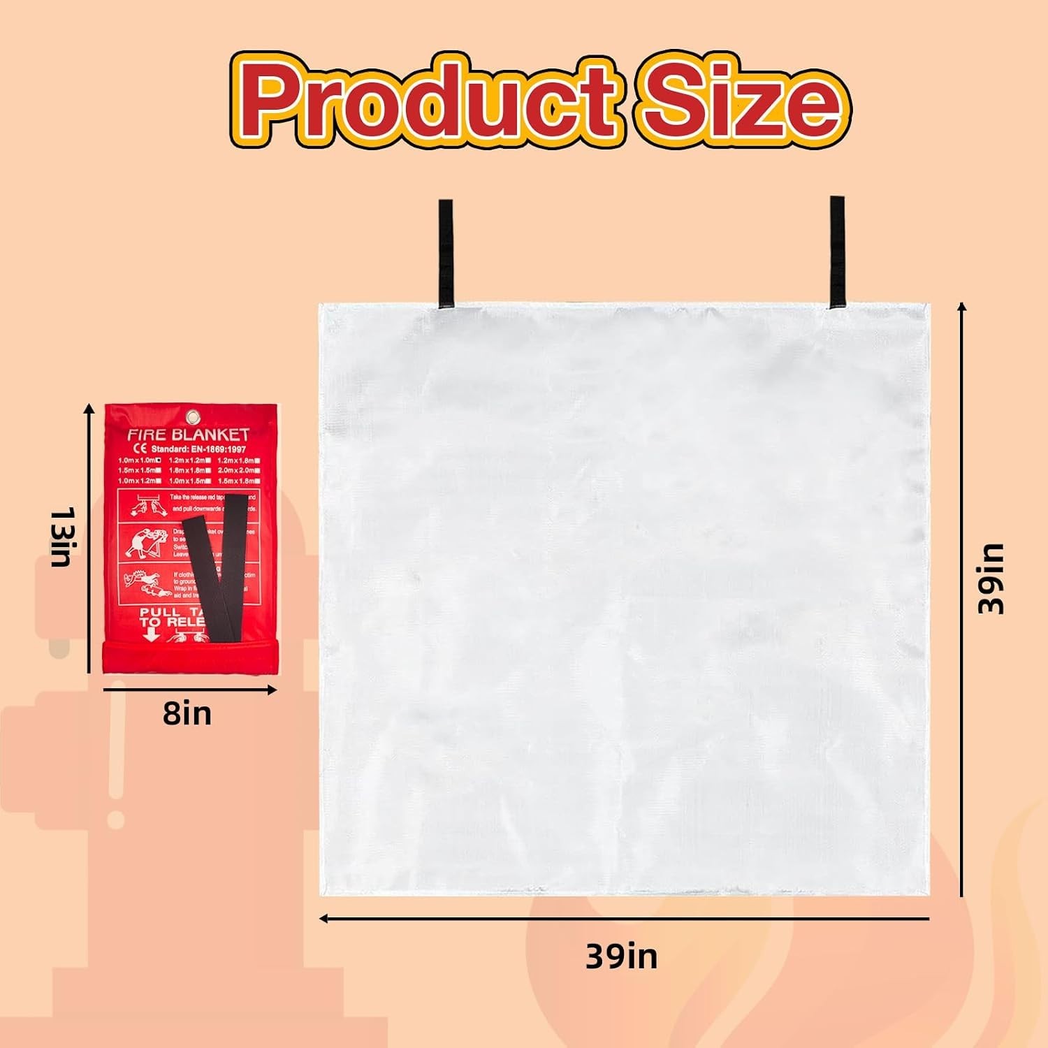 Versatile 10 Pack Fire Blankets – 39×39 Inch for Kitchen, Office, Camping Safety