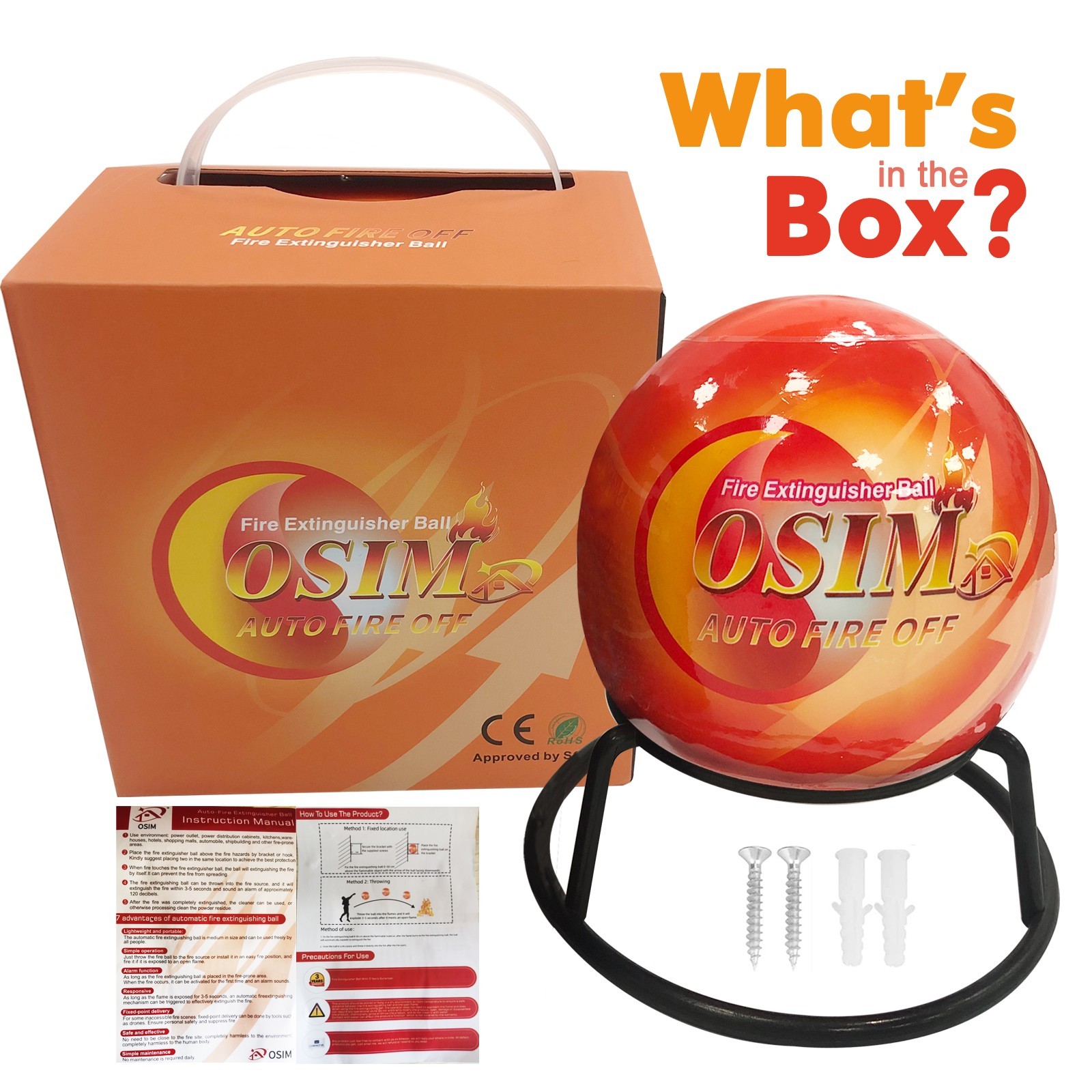 3-pack Automatic Self-Exciting Fire Extinguisher Ball for Kitchen Garage Home