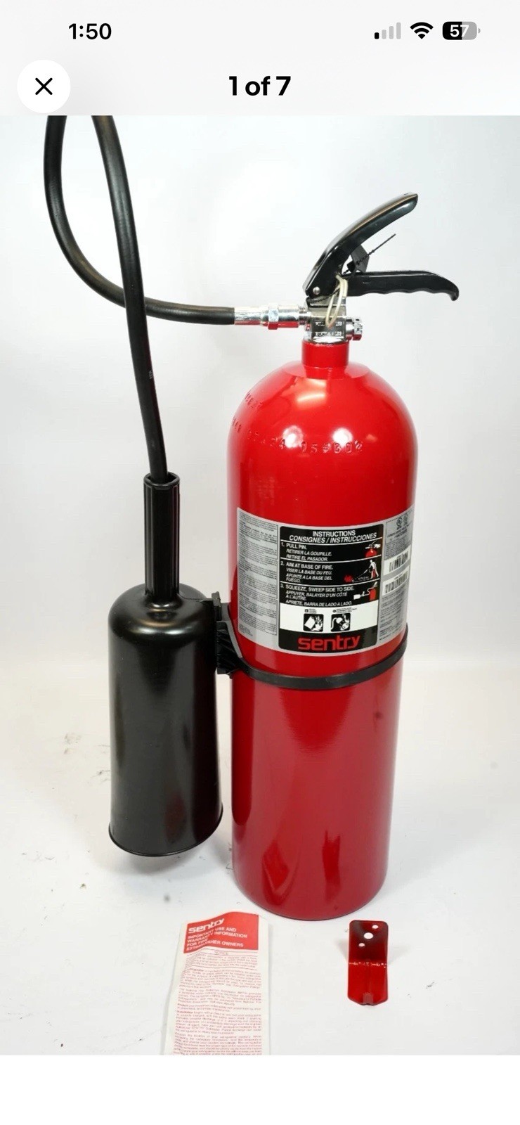 Sentry Ansul 431555 CD15A-1 15 lb Carbon Dioxide Marine Fire Extinguisher