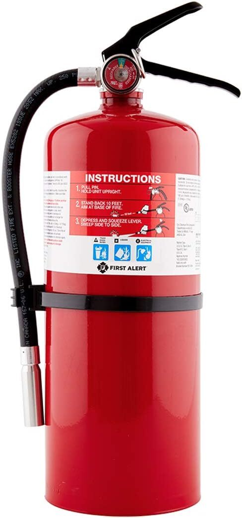 First Alert PRO10 Rechargeable Fire Extinguisher, UL 4-A:60-B, Red