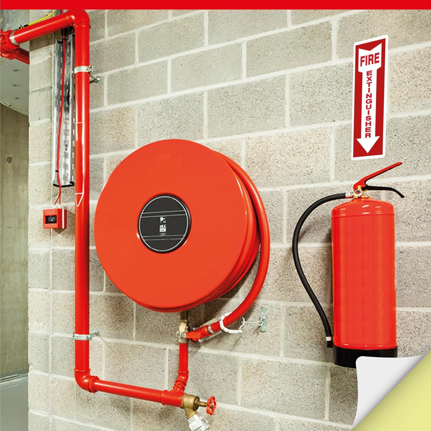 Pack of 12 Fire Extinguisher Stickers 4″x 12″- 5 Mil Vinyl – Fire Extinguisher S
