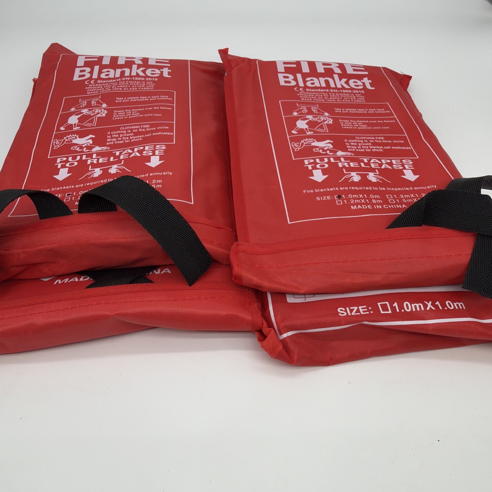 4 Pack Large FIRE BLANKET, Fire Extinguishing Blanket 1×1 Meter