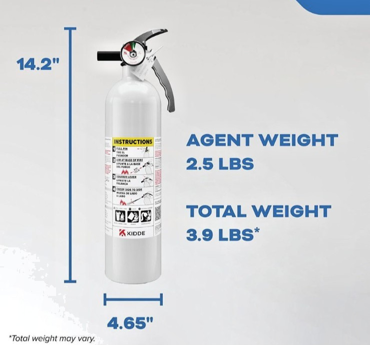 Fire Extinguisher for Boats, Single-Use 1A10BC