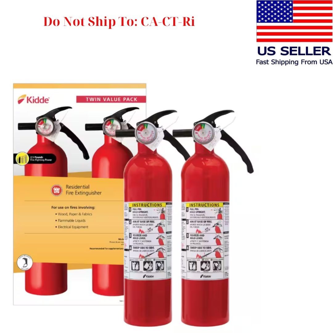 (2 pack) Kidde Basic Fire Extinguisher for Home, Residential 1A10BC