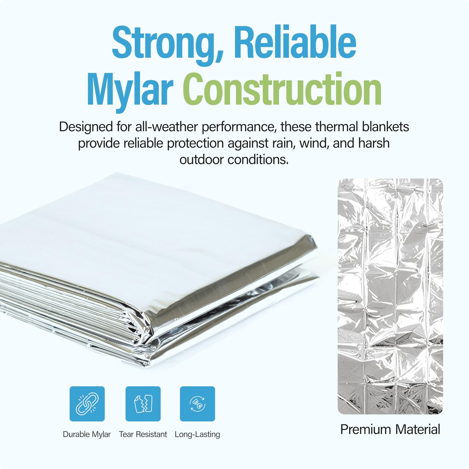 Ever Ready First Aid Mylar Rescue Blanket, Large Silver Thermal Sheet for Eme…