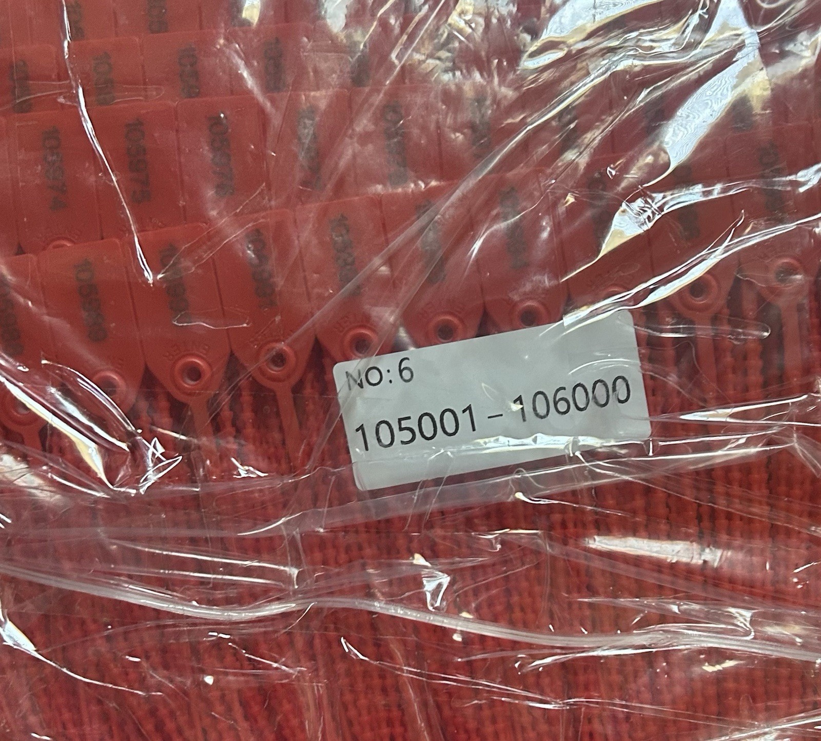 1000 Roowest Plastic Tamper Seals Red 250mm Numbered Security Tags Fire Safety