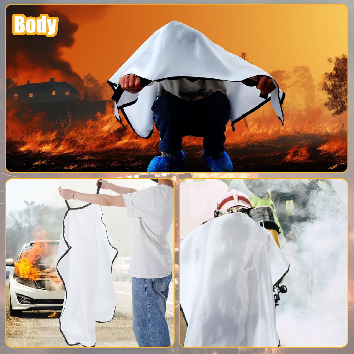 FIRE BLANKET Fiberglass Hero Emergency Home Retardant Prepared 39”x39”, 1mx1m