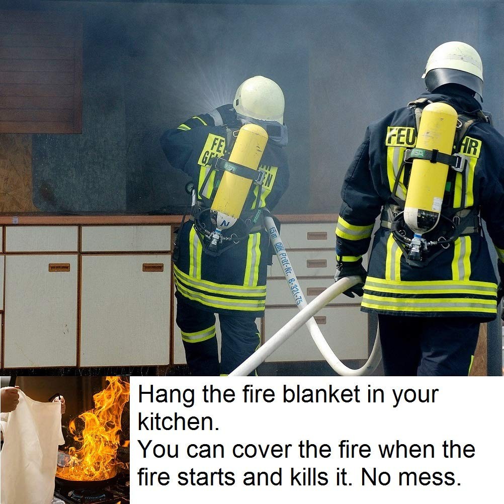 Fire Blanket for Home and Kitchen – 2 Pack – Fire Blankets for Home Safety 40…